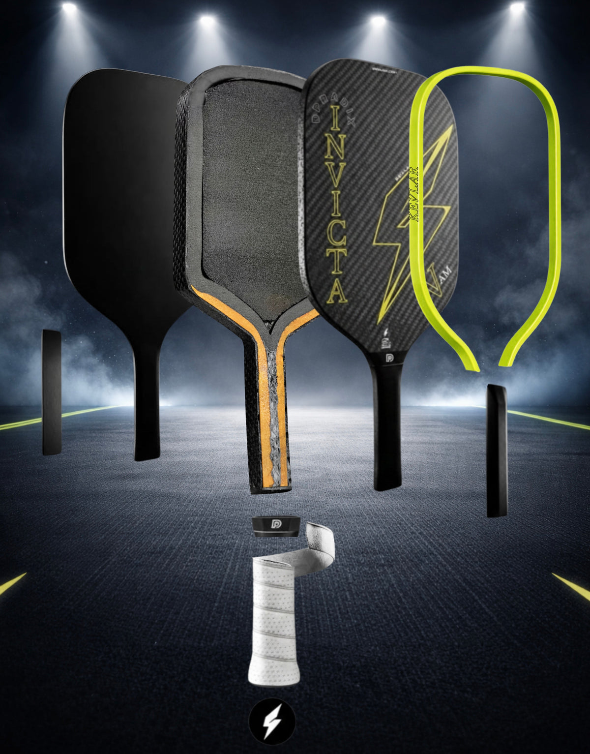 Palas de pickleball INVICTA V de Kevlar y foam