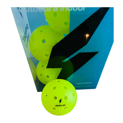 Pack of 6 DPRADIX AERO 40 Pickleball Balls