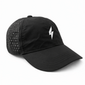 Black perforated DPRADIX cap, angled front view