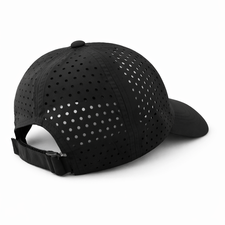 Black perforated DPRADIX cap, rear fastening