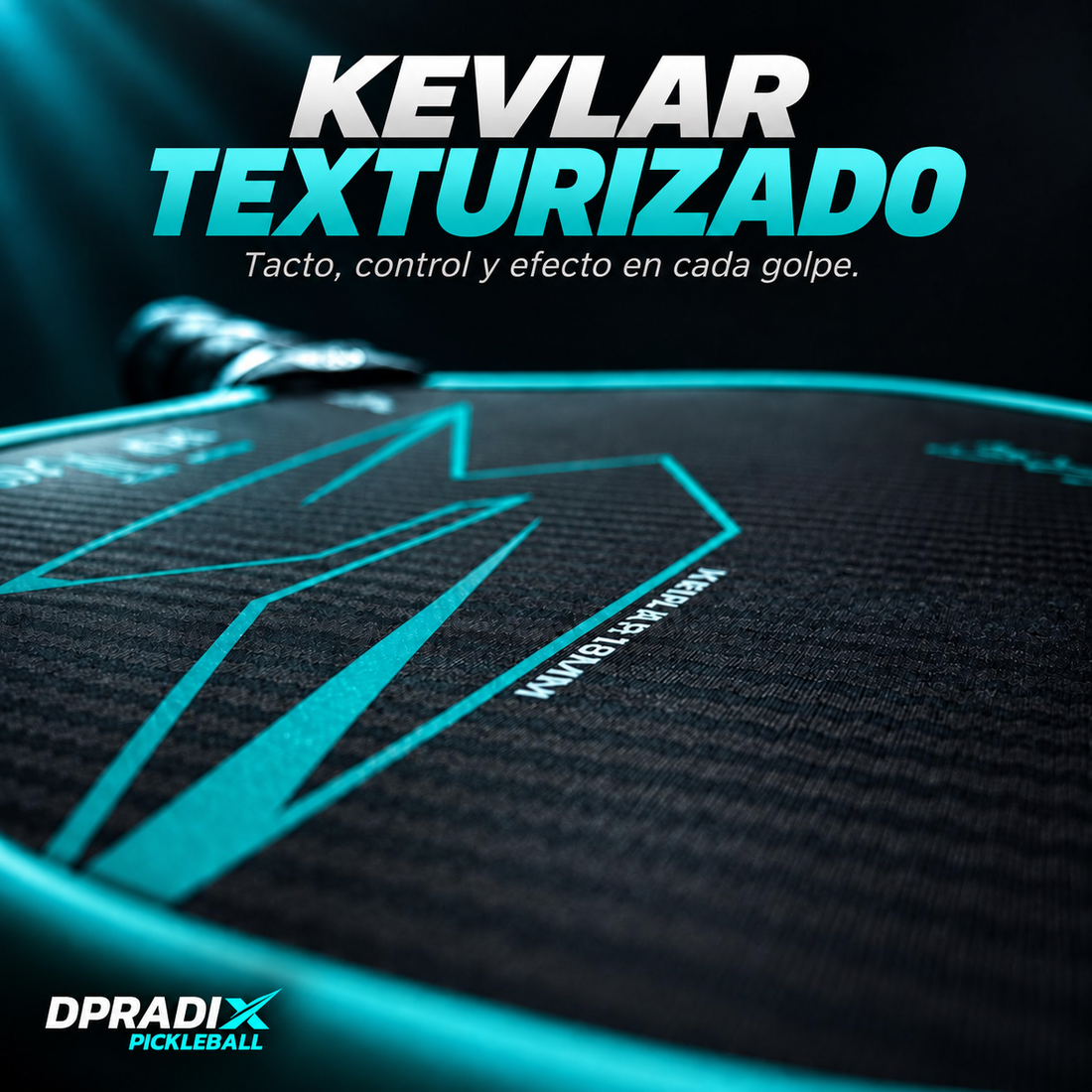 Pala de pickleball DPRADIX INVICTA V Kevlar 16 mm · Aquamarina