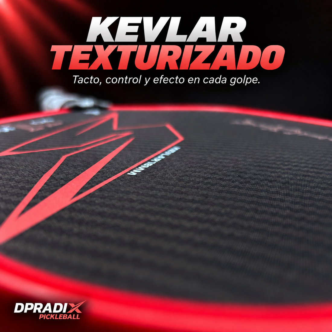 Pala de pickleball DPRADIX INVICTA V Kevlar 16 mm · Coral
